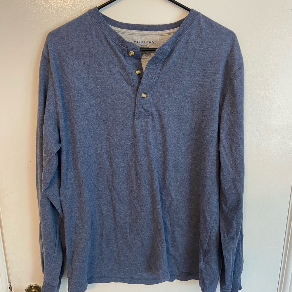 Blue button up lightweight cotton sweater